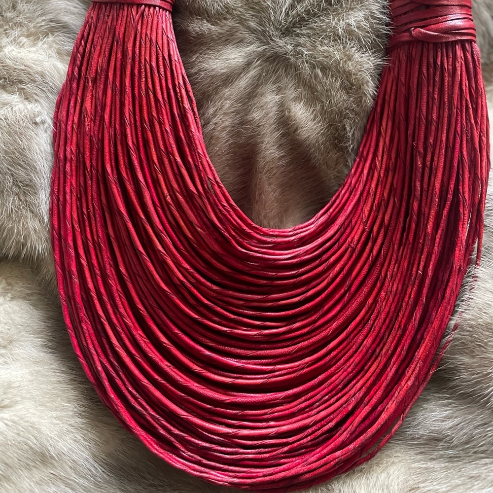 Unique Dramatic Stunning Red Necklace, Never Worn! - image 1